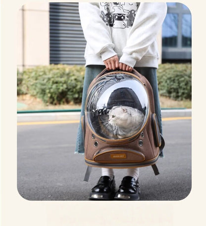 大容量 宇宙船デザイン 猫用お出かけリュック 通気性抜群 ペットキャリー 背負い式 小型犬対応