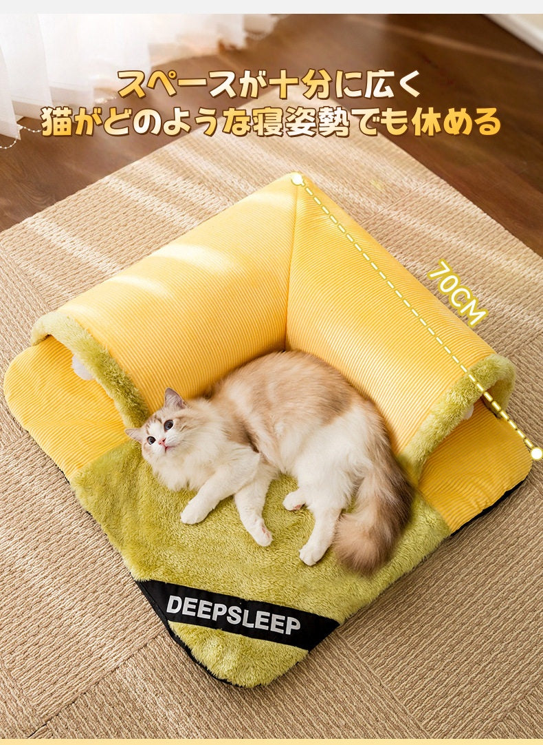 猫用 トンネルベッド 秋冬 保温 くぐれる ペット 遊び 寝床