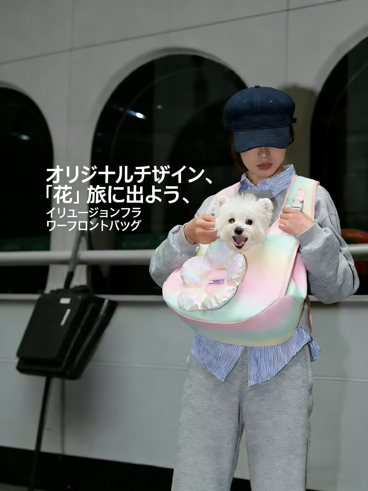 幻彩グラデーション ペットバッグ 猫ちゃんワンちゃん用 斜めがけキャリー
