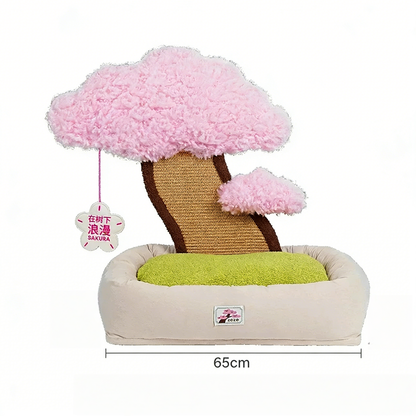 桜デザイン 猫用ベッド 爪とぎ付き キャットハウス 四季対応 冬も快適 かわいい 猫用品